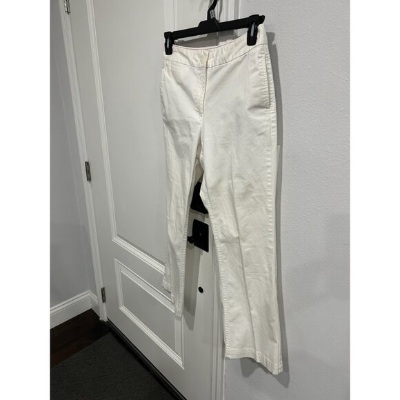Talbots Petites Womens White Straight-Leg Cotton Blend Pants Size 6P Minimalist - Picture 3 of 8
